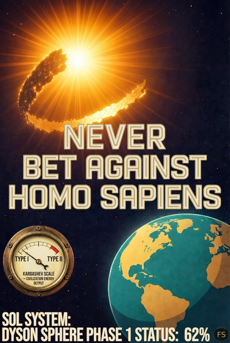 Never Bet Against Homo Sapiens — Dyson Sphere Kardashev Scale